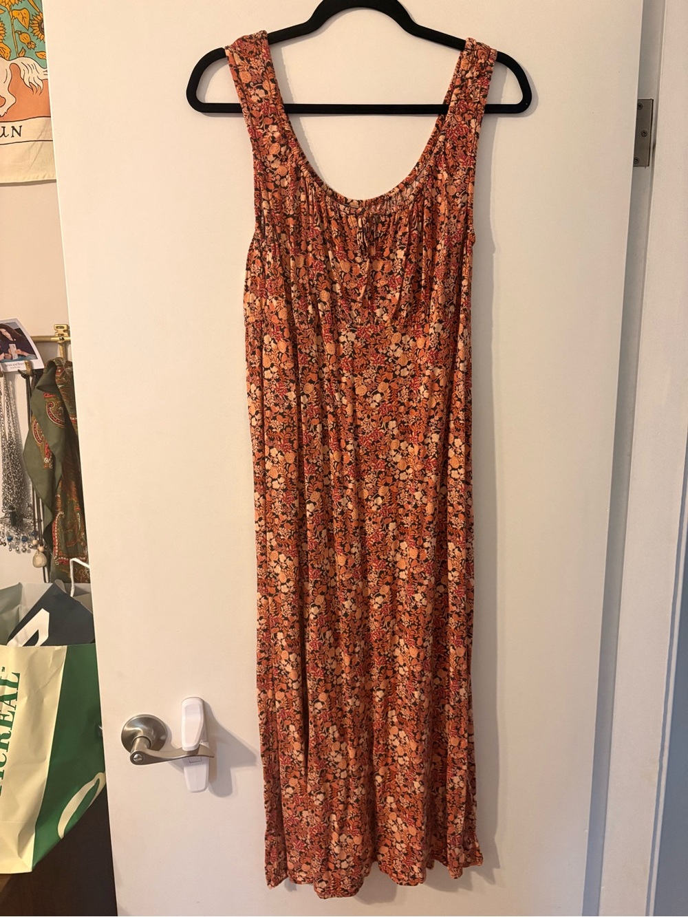 Old Navy Rust Floral Midi Dress